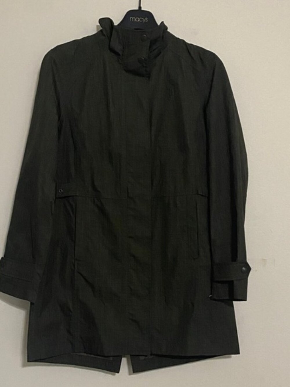 Kirkland Signature Trench Coat Women M Rain Jacket full zip outdoor hiking green